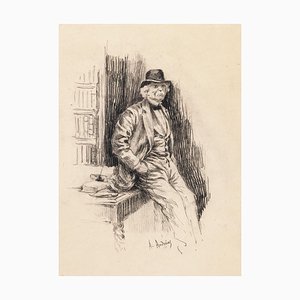 Portrait of Gentleman - Original Lithograph by A. Achenbach - Late 19th Century Late 19th Century