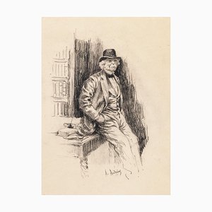 Portrait of Gentleman - Original Lithographie von A. Achenbach - Spätes 19. Jahrhundert, 19. Jh