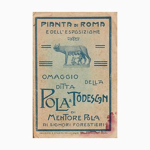 Acquaforte Pianta Di Roma e Dell'Esposizione - Incisione originale di Ludovico Beranger - 1911 1911