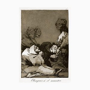 Incisione Obsequio a El Maestro - Origina e acquatinta di Francisco Goya - 1869-1869