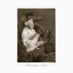 Acquaforte Esto sí Que es Leer - Origina di Francisco Goya - 1868 1868