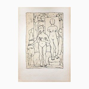 Desnudos - Litografía original de Felice Casorati - 1946 1946