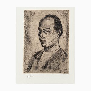 Portrait - Original Radierung auf Papier von Giuseppe Viviani - 20th Century 20th Century