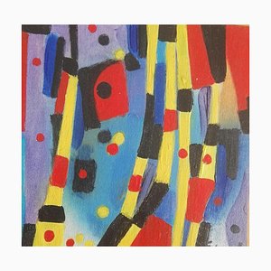 Composition Abstraite - Huile Originale sur Table par M. Goeyens - 2000s 2000s