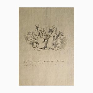 Chute d'un Ange - Original Radierung von Félicien Rops - Spätes 19. Jahrhundert, 19. Jh