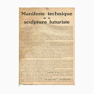 Manifeste Technique de la Sculpture Futuriste - Original Manifest - 1912 1912