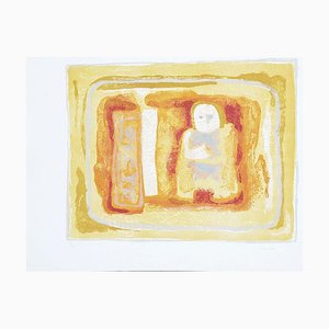 Weibliche Figur - Original Lithographie von Sami Burhan - 1969 1969