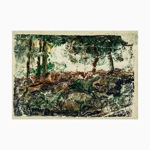 Le Bois - Original Tempera par Léon Barotte - Début 20ème Siècle Début 20ème Siècle