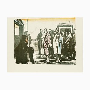Gruppo di uomini - Litografia originale di Anselmo Bucci - 1918 1918