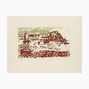 Landscape of the River - Litografia originale di Jean Chapin - inizio 1900 inizio 1900