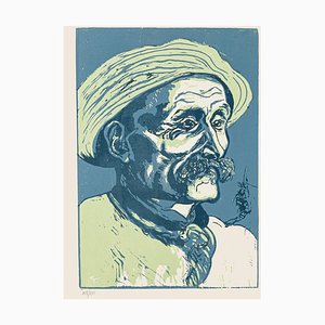 Portrait of Old Man - Original Woodcut by Giuseppe Viviani - 1927 1927