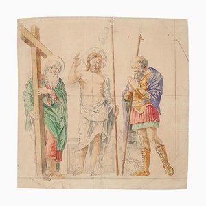 Scena sacra - Inchiostro originale e acquerello, XVIII secolo, XVIII secolo