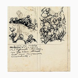 Figuren - Tinte und Bleistiftzeichnung von G. Galantara - Frühes 20. Jahrhundert Frühes 20. Jahrhundert