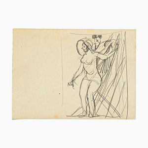 Nude - Pencil Drawing by Gabriele Galantara - Early 20th Century Early 20th Century