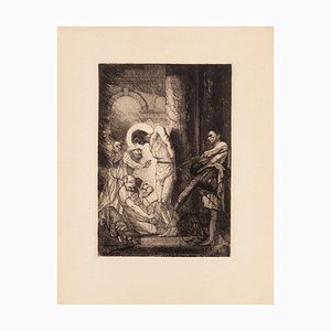 Christ à la Colonne - Original Etching by E. Guillez - 1910 1910