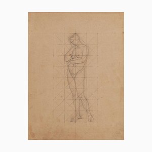 Study of Figures - Ink and Pencil Drawing by M. Dumas - Mid 19th Century 1850 ca.