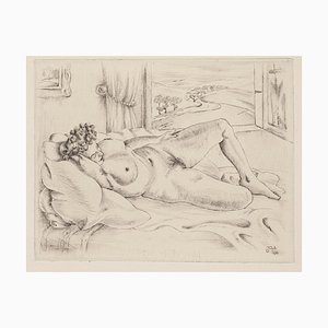 Acquaforte originale Nude Sying Down - 1945, 1945