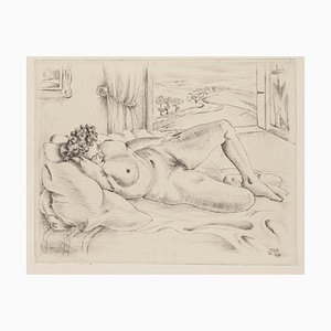 Nu Couché - Gravure à l'Eau-Forte Originale - 1945 1945