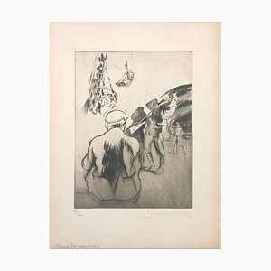 Dans La Poudrière - Original Etching by Anselmo Bucci - 1917 1917