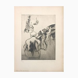 Gravure à l'Eau-Forte Originale Dans La Poudrière par Anselmo Bucci - 1917 1917
