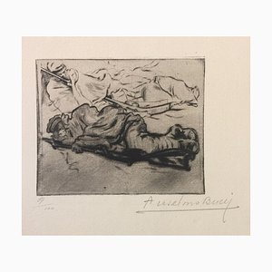 Le Froid - Original Etching by Anselmo Bucci - 1917 1917