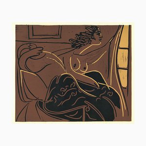 Femme Regardant per la Fenêtre - Linocut Reproduction After Pablo Picasso - 1962 1962