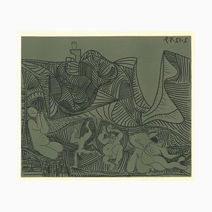 Bacchanale au Hibou - Reproduktion eines Linolschnitts nach Pablo Picasso - 1962 1962