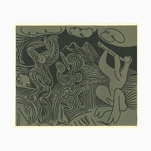 Danseurs et Musicien - Linocut Reproduction After Pablo Picasso - 1962 1962