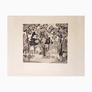 The Garden - Original Woodcut by Alberico Morena - 1958 1958