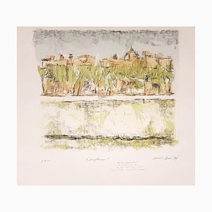Lungotevere in Rome - Original Lithograph by D. Rossoni - 1969 1969