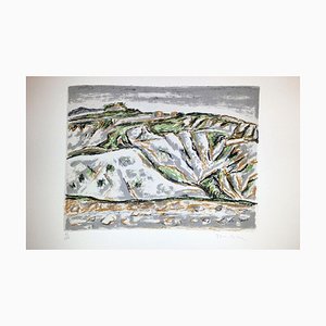 Le Crete a Monte Oliveto - Original Lithograph by Orfeo Tamburi - 1970s