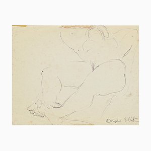 Dibujo de pluma Nude original de Angelo Sabbatani, años 60