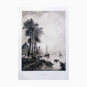 La Meuse - Original Etching by R.P. Grouillet - 1911 1911