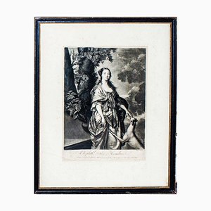 Scultura Elizabeth duchessa di Hamilton - Incisione originale di W. Hamilton - fine XVIII secolo, fine XVIII secolo