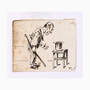 The Magician - Ink original Drawing on Paper de H. Somm - Finales del siglo XIX Finales del siglo XIX