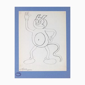 Dessin The Greeting- Original Ink Drawing on Paper 1970s 1970s