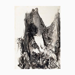 Surreal Landscape - Ink drawing and Chacography on Paper - 1981 1981