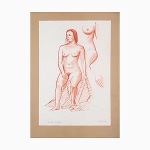 Dibujo Nude en pastel original de Emile Deschler 1986 1986