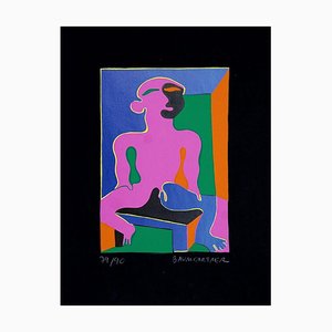 Man in Pink - Original Screen Print by Fritz Baumgartner - 1970 ca. 1970 ca.