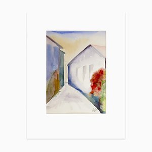 Aquarelle Originale Narrow Alley par Armin Guther - 1993 1993