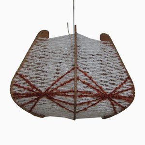 Scandinavian Wood & Wire Ceiling Lamp, 1960s