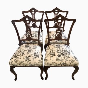 Antike viktorianische Esszimmerstühle aus Mahagoni, 4er Set