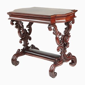 Antique Carved Mahogany Centre Table, 1850s