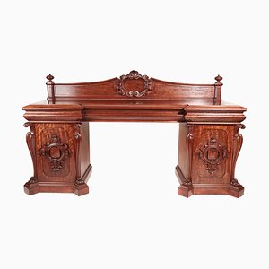 Credenza grande antica Guglielmo IV in mogano intagliato