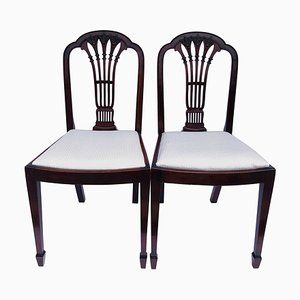 Chaises Sculptées ou d'Appoint Antiques en Acajou, Set de 2