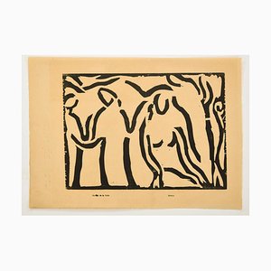 Affiche Gravure sur Bois originale d'Arturo Martini - Début 20ème Siècle Début 20ème Siècle
