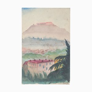 Athens: Vie of the Akropolis - Watercolor on Paper by Jean Delpech - 1937 1937