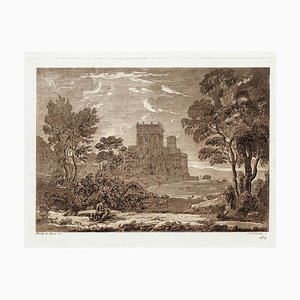 Landscape fromLiber Veritatis - Original B / W Incisione secondo Claude Lorrain - 1815-1815
