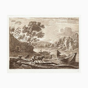 Landscape from Liber Veritatis - B/W Etching after Claude Lorrain - 1815 1815