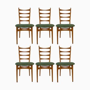 Chaises de Salon Modern Mid-Century à Dossier Échelle, Danemark, 1950s, Set de 6